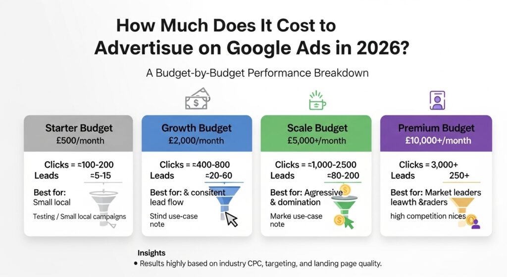 How Much Does It Cost to Advertise on Google Ads in 2026 A Budget-by-Budget Breakdown